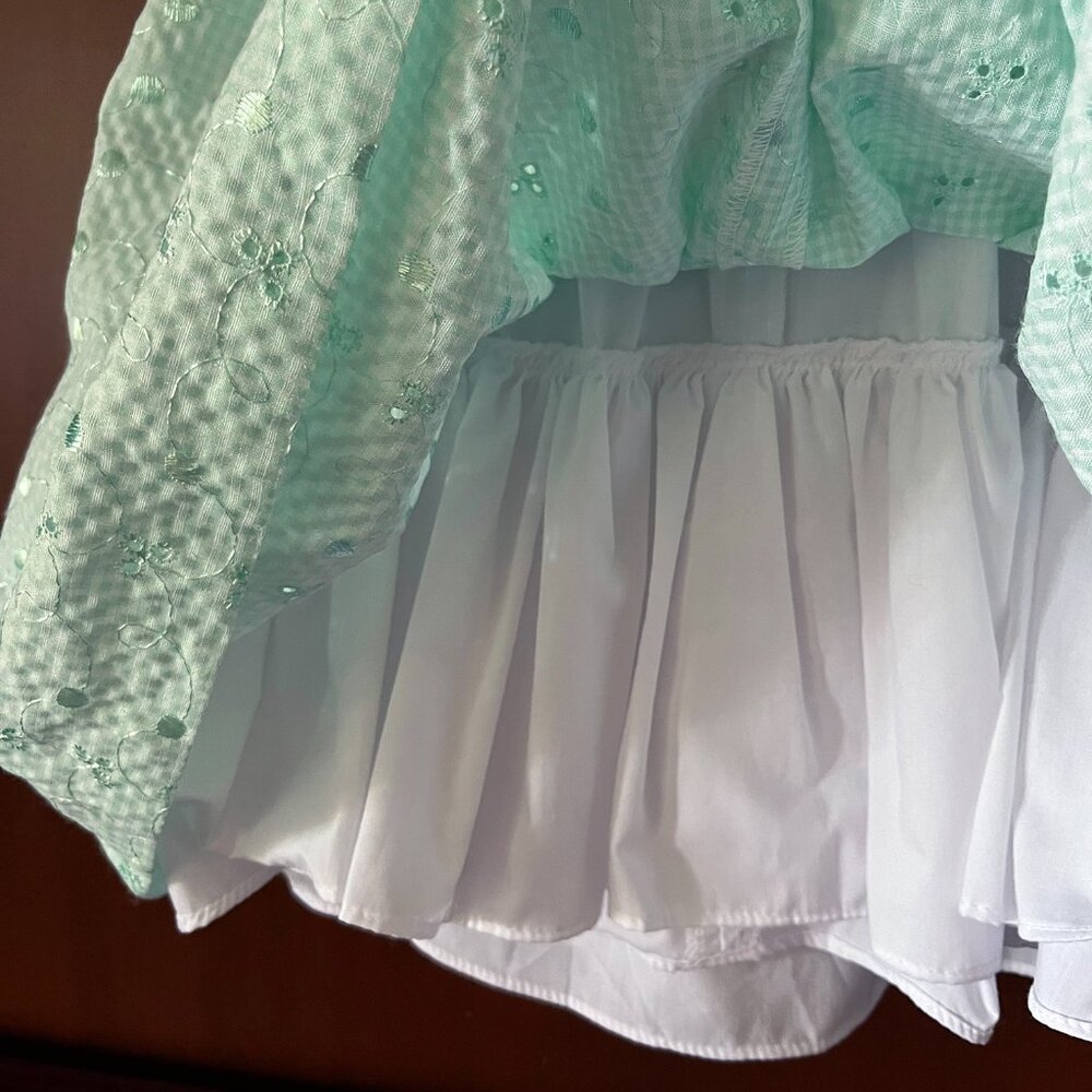 Bonnie Jean mint gingham eyelet dress 6X - Picture 8 of 13
